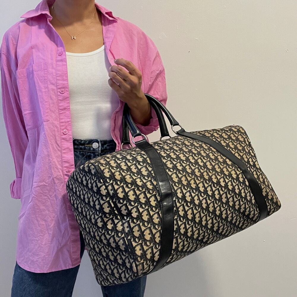 DIOR Trotter Canvas and Leather Duffel Bag - Picture 12 of 13